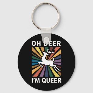 Oh Deer ich bin Que Rainbow LGBT Pride Gay Lesbian Schlüsselanhänger