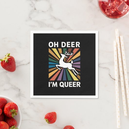 Oh Deer ich bin Que Rainbow LGBT Pride Gay Lesbian Serviette (Beispiel)