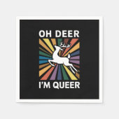 Oh Deer ich bin Que Rainbow LGBT Pride Gay Lesbian Serviette (Vorderseite)