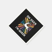 Oh Deer ich bin Que Rainbow LGBT Pride Gay Lesbian Serviette (Ecke)
