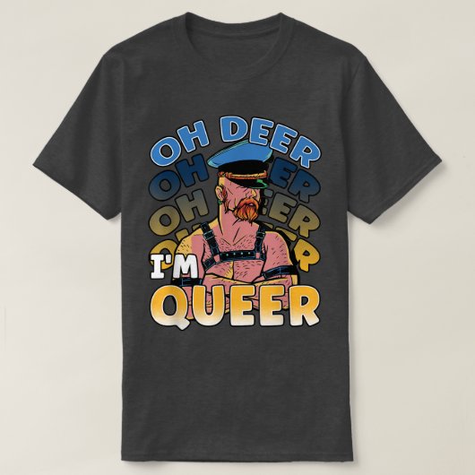 Oh Deer ich bin Que Rainbow LGBT Pride  T-Shirt (Design vorne)