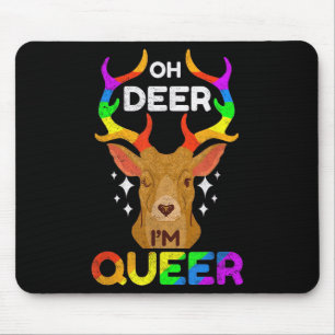 Oh Deer Im Que Funny Lgbtq Gay Pride Awareness Mousepad