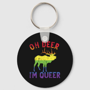 Oh Deer Im Que Rainbow Lgbt Gay Pride Panual Les Schlüsselanhänger