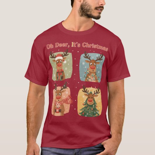 Oh Deer It’s Christmas Funny Design T-Shirt (Vorderseite)