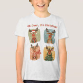 Oh Deer It’s Christmas Funny Design Tri-Blend Shirt (Vorderseite)