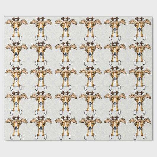 Oh Deer Italian Greyhound Geschenkpapier (Flach)