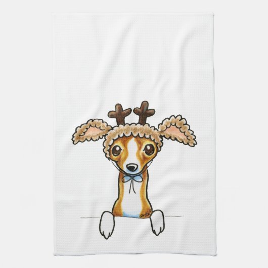 Oh Deer Italian Greyhound Geschirrtuch (Vertikal)