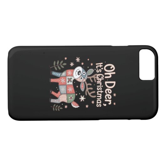 Oh Deer Its Christmas Miniature Patchwork Squares Case-Mate iPhone Hülle (Rückseite (Horizontal))