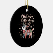 Oh Deer Its Christmas Miniature Patchwork Squares Keramik Ornament (Rechts)