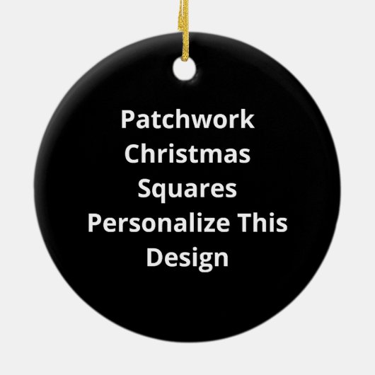 Oh Deer Its Christmas Miniature Patchwork Squares Keramik Ornament (Hinten)