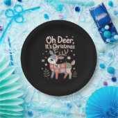 Oh Deer Its Christmas Miniature Patchwork Squares Pappteller (Party)