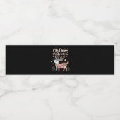 Oh Deer Its Christmas Miniature Patchwork Squares Wasserflaschenetikett (Einzelnes Label)