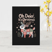 Oh Deer Its Christmas MiniaturFolded Greeting Card Karte (Gelbe Blume)