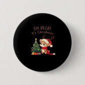 Oh Deer Its Christmas Modern Aesthetic Style  Button (Vorderseite)