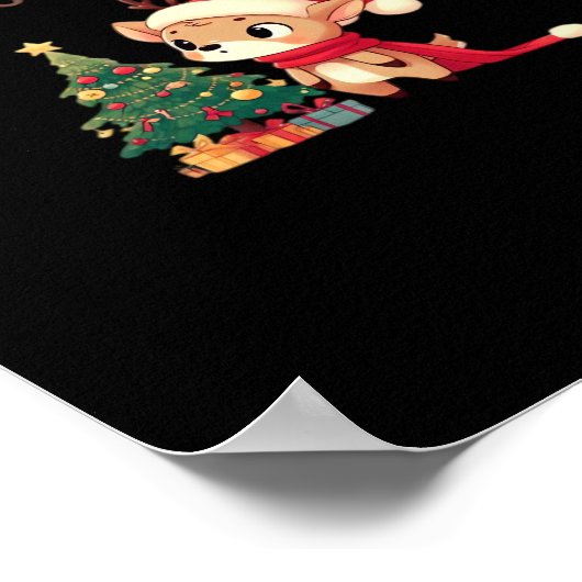 Oh Deer Its Christmas Modern Aesthetic Style Poster (Ecke)