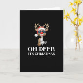 Oh Deer Its Christmas Reindeer Style Karte (Gelbe Blume)