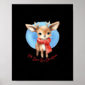 Oh Deer Its Christmas Retro Classic Design Poster (Vorne)