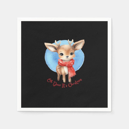 Oh Deer Its Christmas Retro Classic Design Serviette (Vorderseite)
