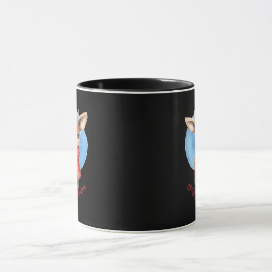 Oh Deer Its Christmas Retro Classic Design Tasse (Zentrum)