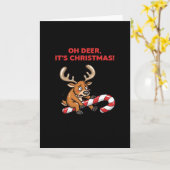 Oh Deer Its Christmas Stressed Reindeer With Sweet Karte (Gelbe Blume)