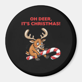 Oh Deer Its Christmas Stressed Reindeer With Sweet Magnet