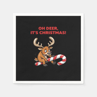 Oh Deer Its Christmas Stressed Reindeer With Sweet Serviette