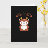 Oh Deer Kawaii Deer Playful Art Style Karte (Gelbe Blume)