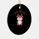 Oh Deer Kawaii Deer Playful Art Style Keramik Ornament (Rechts)
