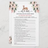 Oh Deer Kinderzimmer Rhyme Baby Showspiele (Vorne/Hinten)