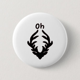 Oh Deer Künstlerischer sauberer Stil Button