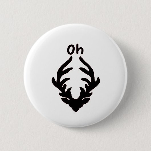 Oh Deer Künstlerischer sauberer Stil Button (Vorderseite)