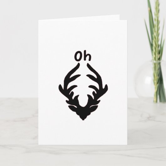 Oh Deer Künstlerischer Sauberer Stil Karte (Vorderseite)