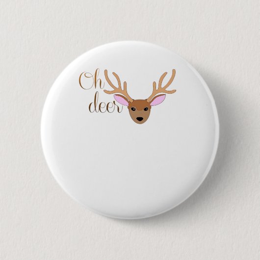 Oh Deer künstlerischer Stil Button (Vorderseite)
