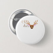 Oh Deer künstlerischer Stil Button (Vorne & Hinten)