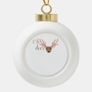 Oh Deer künstlerischer Stil  Keramik Kugel-Ornament