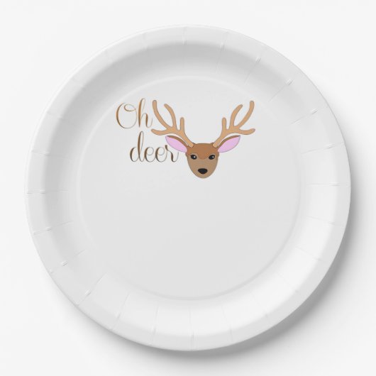 Oh Deer künstlerischer Stil Pappteller (Vorderseite)