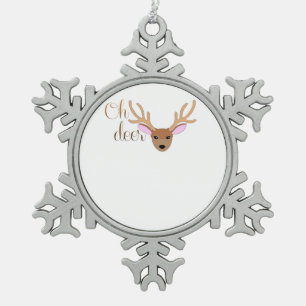 Oh Deer künstlerischer Stil Schneeflocken Zinn-Ornament