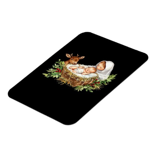 Oh Deer Mary Nativity Scene Christmas Jesus   Magnet (Linke Seite)