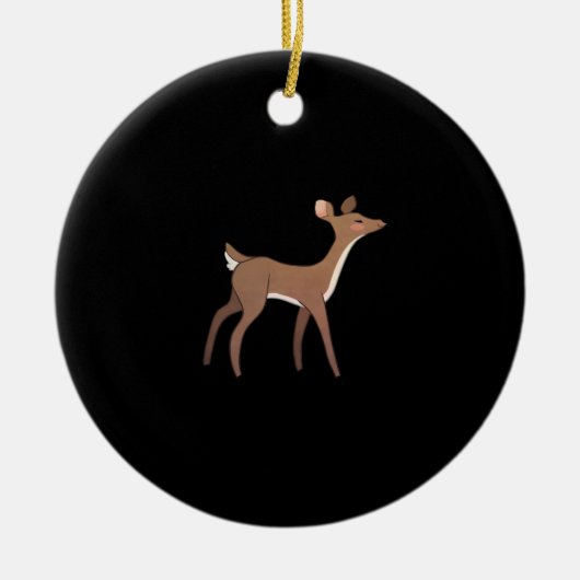 Oh Deer Me Whimsical Creative Design Keramik Ornament (Vorne)
