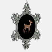 Oh Deer Me Whimsical Creative Design  Schneeflocken Zinn-Ornament (Links)