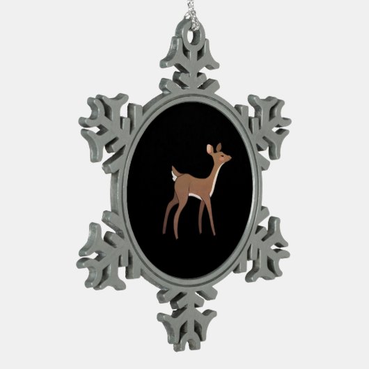 Oh Deer Me Whimsical Creative Design  Schneeflocken Zinn-Ornament (Links)