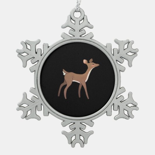 Oh Deer Me Whimsical Creative Design  Schneeflocken Zinn-Ornament (Vorderseite)