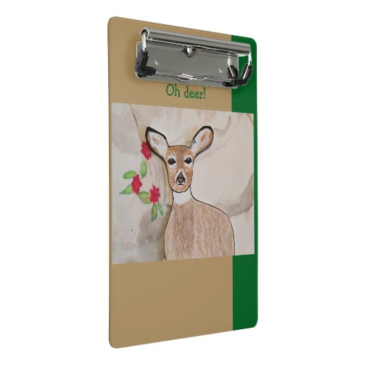 Oh Deer Mini Klemmbrett (Schrägansicht)