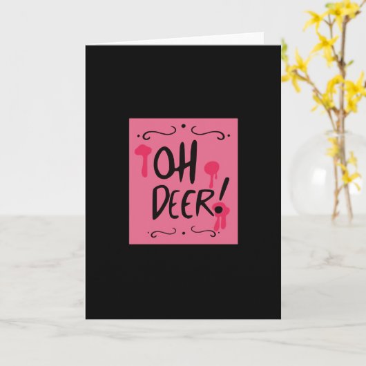 Oh Deer Minimal Aesthetic Karte (Gelbe Blume)