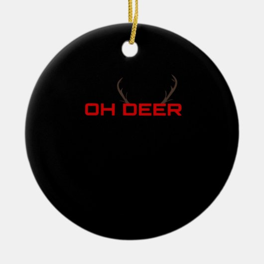 Oh Deer Minimal Aesthetic Vibe Keramik Ornament (Vorne)