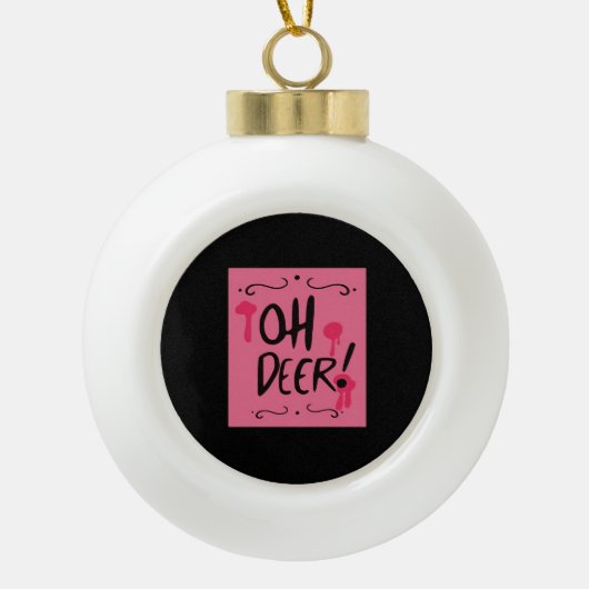 Oh Deer Minimal Ästhetik Keramik Kugel-Ornament (Vorderseite)