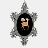 Oh Deer Minimal Clean Aesthetic Schneeflocken Zinn-Ornament (Links)