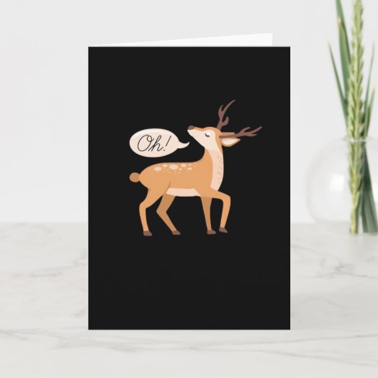 Oh Deer Minimal Clean AesthetiFolded Greeting Card Karte (Vorderseite)