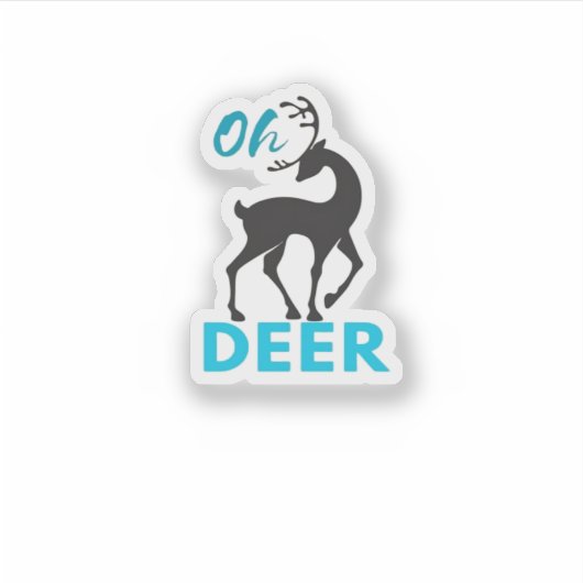 Oh Deer Minimal Design  Aufkleber (Vorderseite)