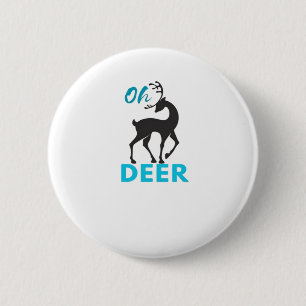 Oh Deer Minimal Design Button